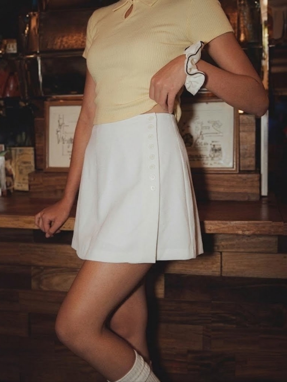 Y2K Coquette Old Money Japanese Cream Skort Size 6